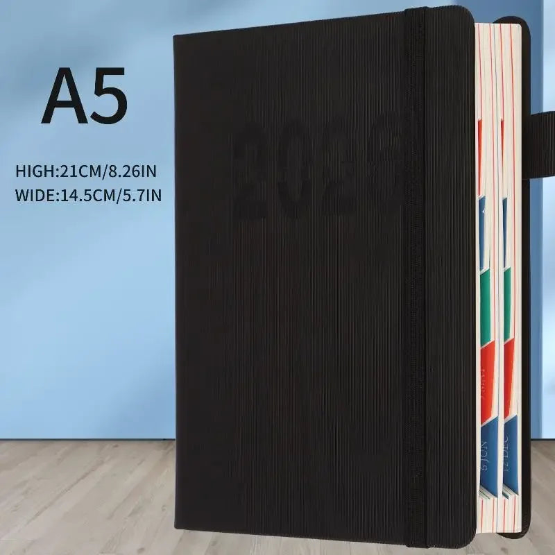 1Pc New Year of 2026 Hardcover Leather Notepad 400 Pages Daily Monthly Planner For Daily Scheduling and Plan