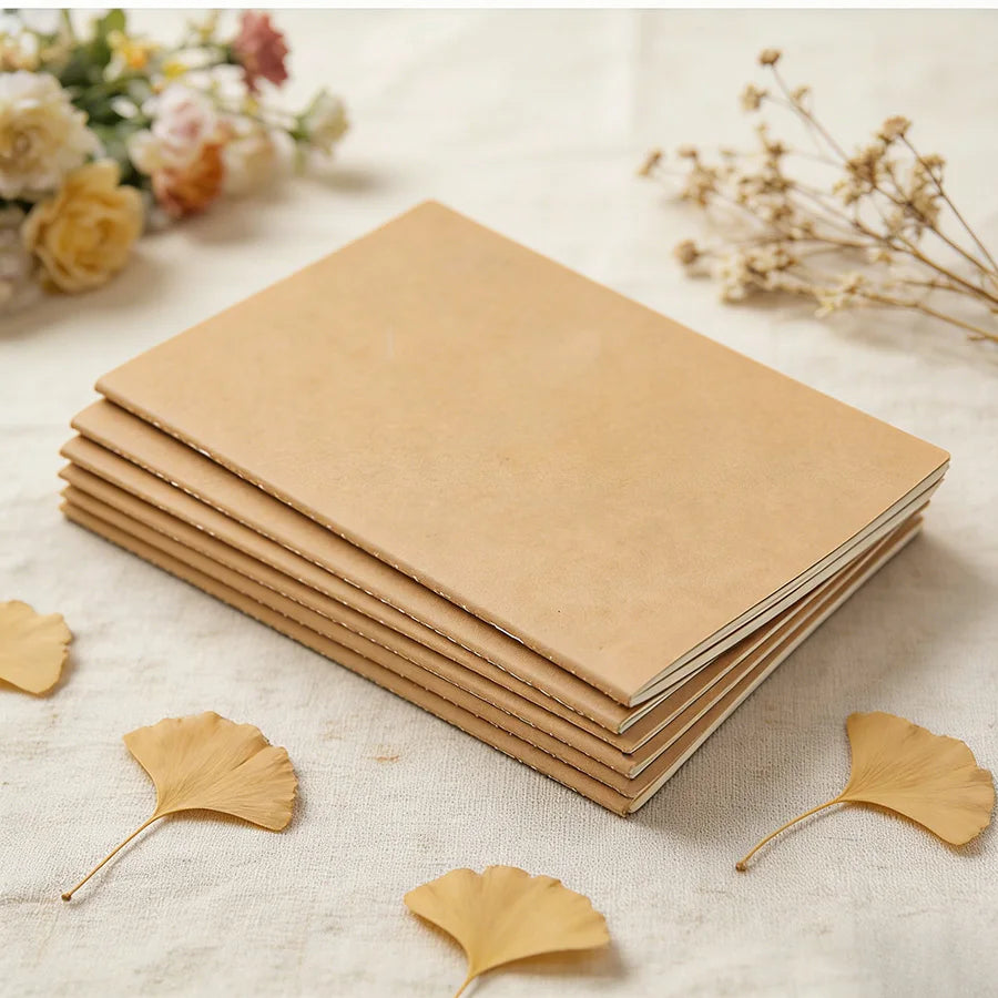 10Pcs Kraft Paper Notebook Refills, Blank & Lined Traveler’s Journal Inserts for Creative Writing & Daily Notes